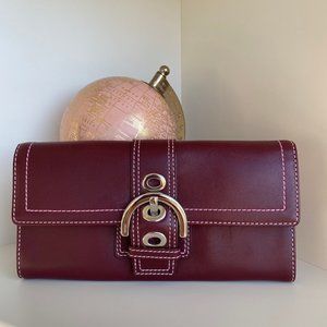 Coach Vintage Leather Maroon Large Wallet